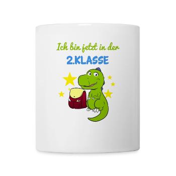 Ich Bin Jetzt In Der 2.Klasse Zweitklässler Dino - Tasse - Weiß - Vorne