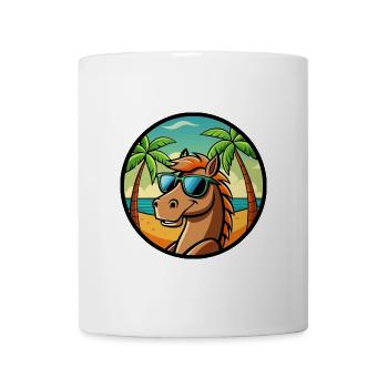 Cheval Drôle Dessin Animé Plage D’été Lunettes De Soleil Cool - Mug blanc - blanc - Devant