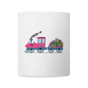 Train pour enfants avec remorque rose - Mug blanc - blanc - Devant