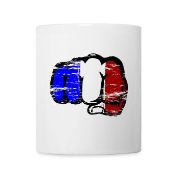 Frankreich Flagge Hand Faust used - Tasse - Weiß - Vorne