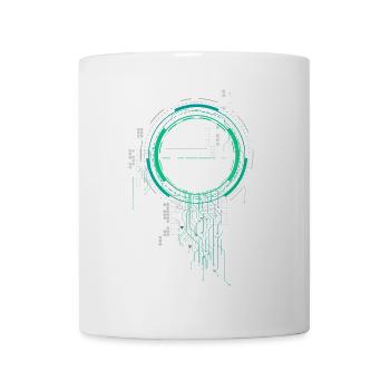 cpu pc platine raumschiff code nerd pc pixel coder - Tasse - Weiß - Vorne