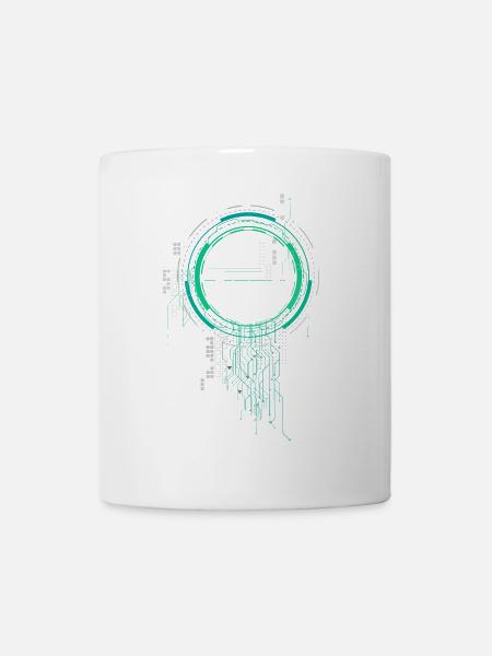 cpu pc platine raumschiff code nerd pc pixel coder - Tasse - Weiß