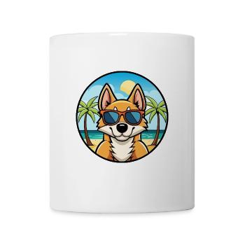 Chilenische Foxterrier Hunderasse Cartoon Sonnenbrille - Tasse - Weiß - Vorne