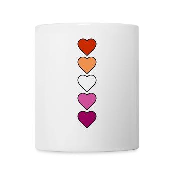 Cœurs lesbiennes lesbiennes - Mug blanc - blanc - Devant