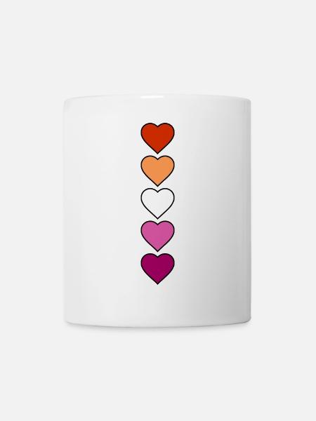 Lesbe lesbisch Herzen - Tasse - Weiß