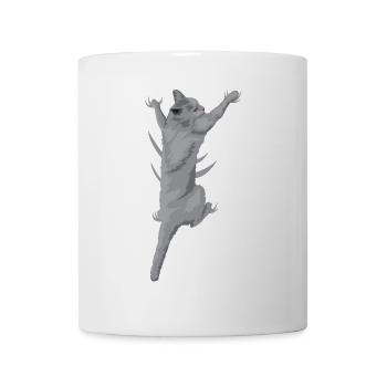 3D Katze klettert hoch - Lustige Katzen Illusion - Tasse - Weiß - Vorne