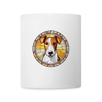 Foxterrier Glatte Hunderasse Buntglas Colorfu - Tasse - Weiß - Vorne