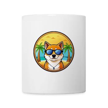Shih Poo Hunderasse Cartoon Sonnenbrille Strand - Tasse - Weiß - Vorne