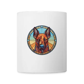 Belgischer Schäferhund Malinois Hunderasse Aquarell - Tasse - Weiß - Vorne