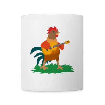 Rockiges Federvieh Gitarrensolo - Tasse - Weiß - Vorne