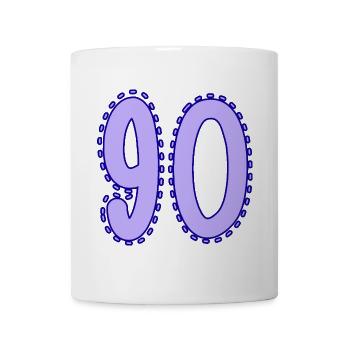 90. 90 JAHRE. 90. JAHRESTAG. 90-JÄHRIGES JUBILÄUM. - Tasse - Weiß - Vorne