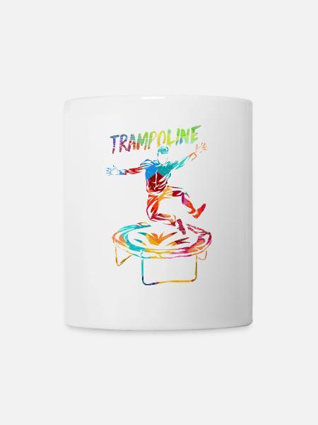 Hochfliegende Trampolin Turnerin - Tasse - Weiß