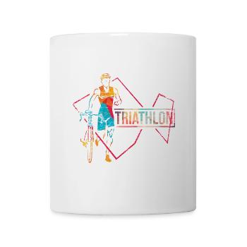 Eiserner Triathlet Zieleinlauf - Tasse - Weiß - Vorne