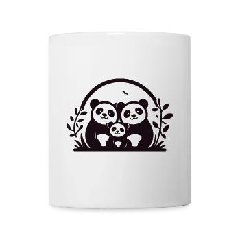 Pandas Family - 2 Eltern, 1 Kind - Tasse - Weiß - Vorne