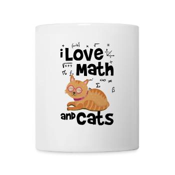 Mathe und Katzen - Tasse - Weiß - Vorne