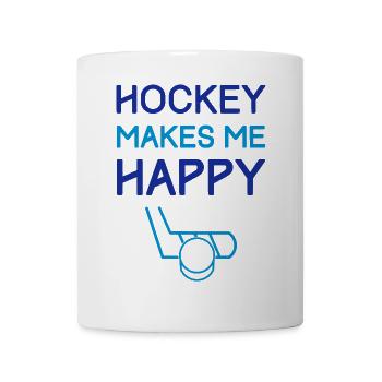Le hockey me rend heureux - Mug blanc - blanc - Devant