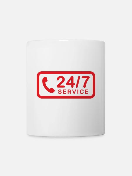 Service 24h/24 et 7h/24 - Mug blanc - blanc