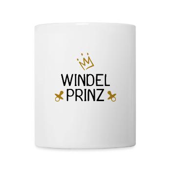 Baby Windel Prinz Krone - Tasse - Weiß - Vorne