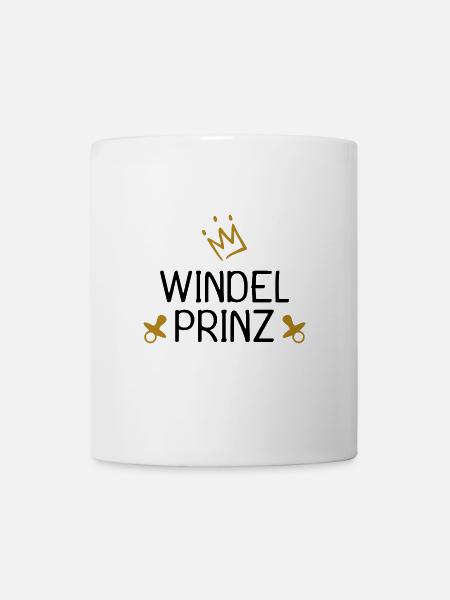 Baby Windel Prinz Krone - Tasse - Weiß
