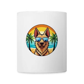 Dutch Shepherd Dog Breed Cartoon Sunglasses Beach - Mug - white - Front