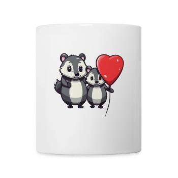 Dachse Kawaii Cartoon Haustier spielt mit Luftballons - Tasse - Weiß - Vorne