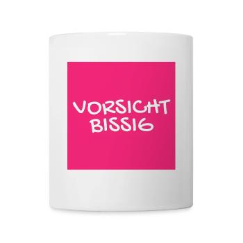 Vorsicht Bissig Mundschutz Nasenschutz - Tasse - Weiß - Vorne