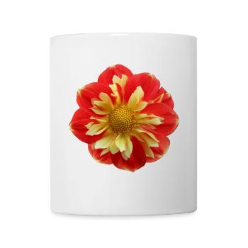 Blume gelb rot rote Blume Blumen rot gelbe Blumen - Tasse - Weiß - Vorne