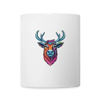 Karibu buntes Aquarell Cartoon Kawaii Tier - Tasse - Weiß - Vorne