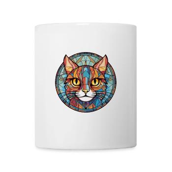 Pixie Bob Katze bunte Aquarell Haustier Illustration - Tasse - Weiß - Vorne