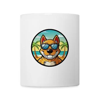 Cordoba Fighting Dog Breed Cartoon Sunglass Beach - Mug - white - Front