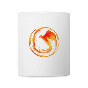 Phönix Feuervogel im Feuerkreis - Tasse - Weiß - Vorne
