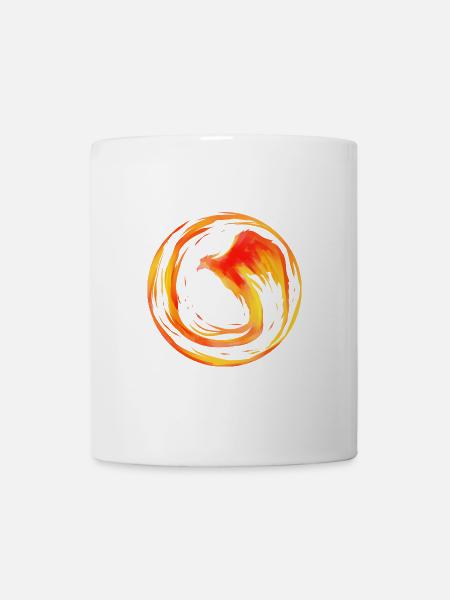 Phönix Feuervogel im Feuerkreis - Tasse - Weiß