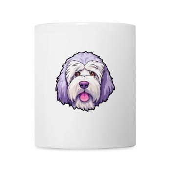 Alter englischer Schäferhund Hund Rasse Cartoon Kawaii Illu - Tasse - Weiß - Vorne