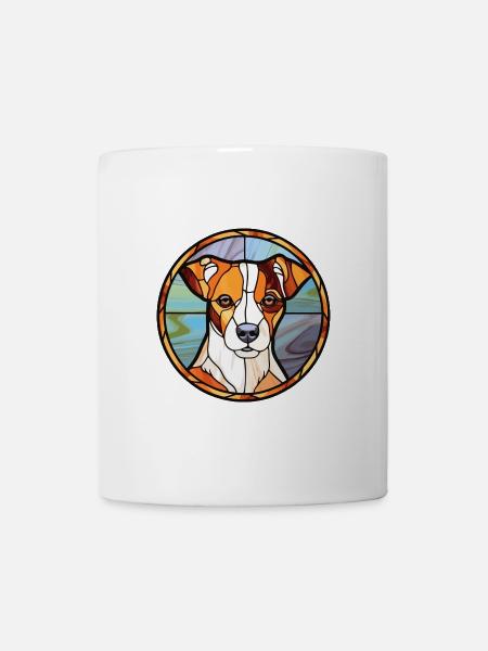 Jack Russell Terrier Hunderasse Buntglasfarbe - Tasse - Weiß