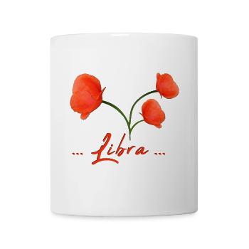 Waage Sternzeichen Waage Mohnblume Mohn - Tasse - Weiß - Vorne