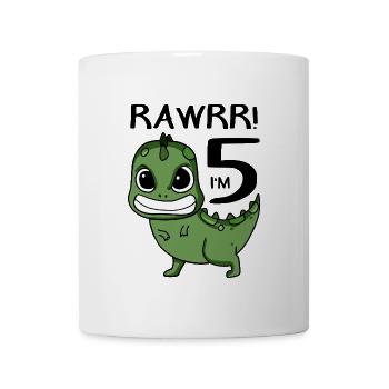 5th Birthday Dinosaur - 5th Grade Gift - Mug - white - Front
