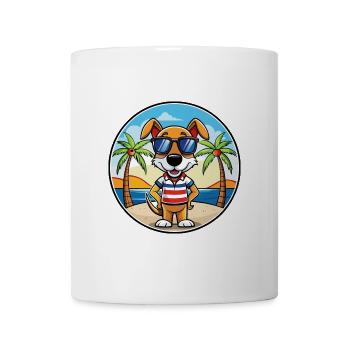 Französische Tricolor Hound Rasse Cartoon Sonnenbrille - Tasse - Weiß - Vorne