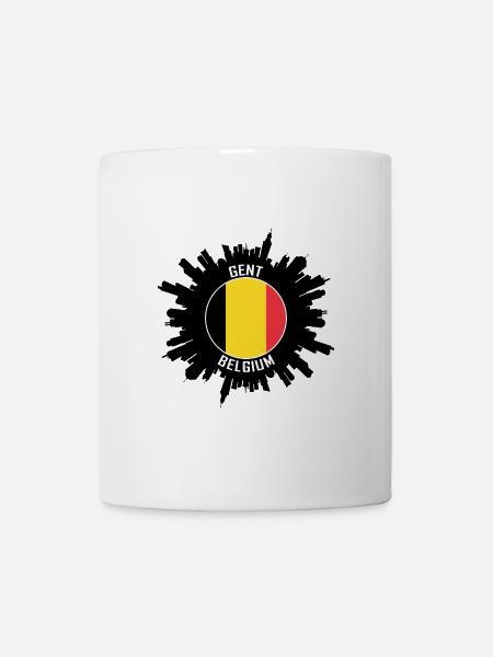 Gent Skyline Belgien Flagge Reise-Souvenir - Tasse - Weiß