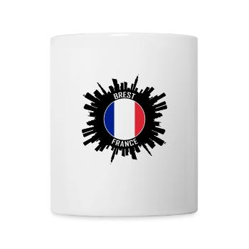 Brest Skyline Frankreich Flagge Reise-Souvenir - Tasse - Weiß - Vorne