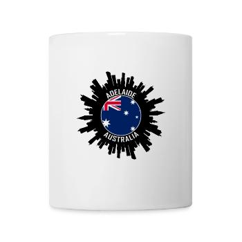 Adelaide Skyline Australien Flagge Reise Souvenir - Tasse - Weiß - Vorne