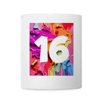 NO. 16 NUMBER 16 COLORFUL 16TH BIRTHDAY - Mug - white - Front