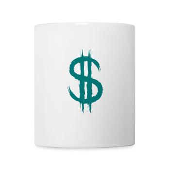 Dollarzeichen Dollar Zeichen Geld Bürste Geschenk - Tasse - Weiß - Vorne