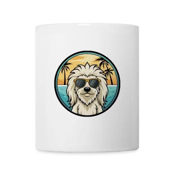 Komondor Hunderasse Cartoon Sonnenbrille Strand - Tasse - Weiß - Vorne