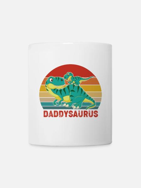Dinosaurier Daddysaurus Papasaurus Geschenk - Tasse - Weiß