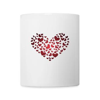 Herz aus Herzchen - Tasse - Weiß - Vorne