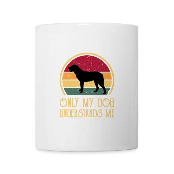 Cao De Castro Laboreiro Hund Silhouette Retro Sonne - Tasse - Weiß - Vorne
