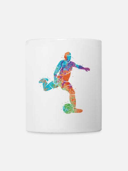 Fußballer Farbspritzer Fußball Kids Fußballspieler - Tasse - Weiß