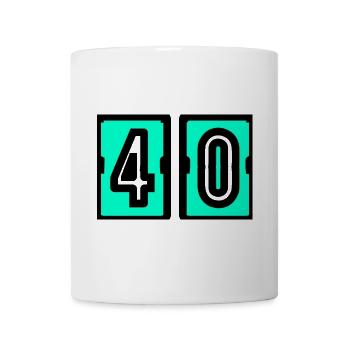 40. 40. GEBURTSTAG. GEBURTSTAG 40 JAHRE. 40 - Tasse - Weiß - Vorne
