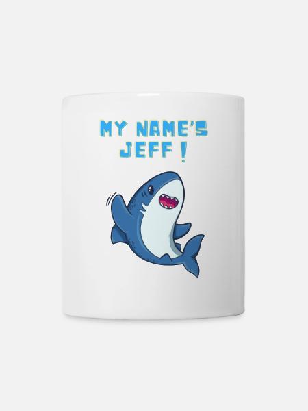 Mein Name ist Jeff, der süße Landhai - Tasse - Weiß