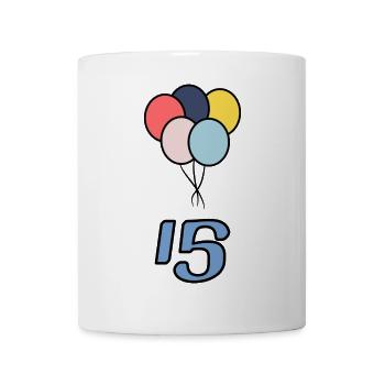 15. 15 ANS. 15e ANNIVERSAIRE. ANNIVERSAIRE 15 ANS. - Mug blanc - blanc - Devant